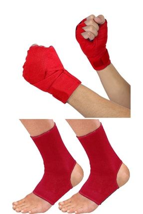 Boks Bandajı Ve Kick Boks Çorabı Seti, Muay Thai Kickboks Bandajı + Boks Çorabı Muay Thai Bandajı