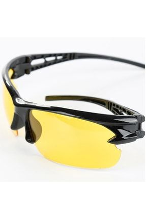 Gözlük Uv 400 Siyah Çerçeve Sarı Cam