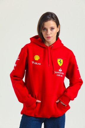 Sekiz Numara Scuderia Ferrari K rm z Tak m Kapu onlu Sweatshirt Fiyat Yorumlar Trendyol