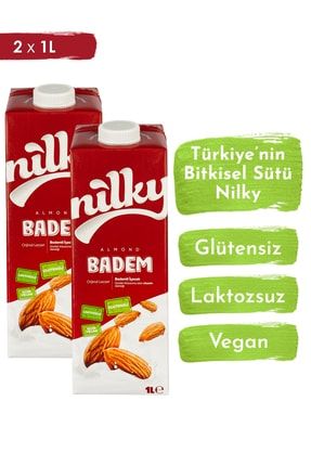 Badem Sütü Glütensiz Bitkisel Bazlı Laktosuz Vegan 2x1 Lt