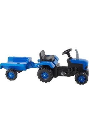 Römorklu Traktör - Pedallı, Mavi