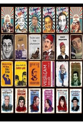 Yeşilçam Retro Ahşap Poster Mini Set 24 Lü Set 2 atc420-1394