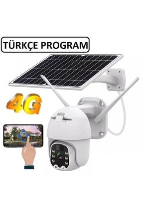 4g Sim Kartlı 360 Ptz Solar Güneş Enerjili 1080p Kamera Türkçe Programlı+64 Gb Sd Kart