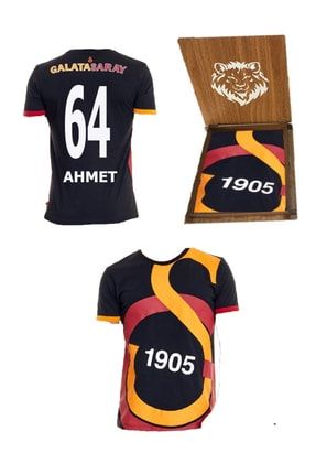 Galatasaray Forma Tshırt Büyük Arma Kişiye Özel Isim Numara Baskı Ahşap Kutulu Tshirt
