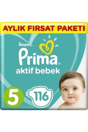 Bebek Bezi Aktif Bebek 5 Beden Aylık Fırsat Paketi 116 Adet