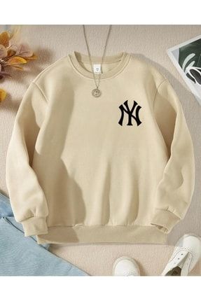 New York-Ny Baskılı Kalın Kız Erkek Çocuk Sweatshirt
