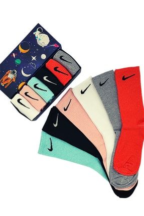 6'lı Unisex Renkli Antrenman Spor Tenis Futbol Basketbol Koşu Çorap Seti
