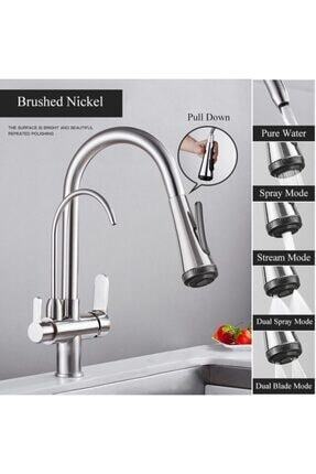 oem mutfak evye bataryasi dual flow su aritma cikisli yeni tasarim mat krom nikel 4 farkli mod ayarli fiyati yorumlari trendyol