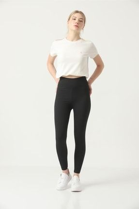 Siyah Sporcu Tayt - Kadın Leggings Modelleri - Nazliye Moda