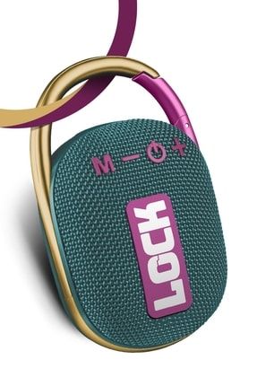 Lock Yeşil Taşınabilir Bluetooth Hoparlör Kilit Özellikli Yüksek Ses Gücü