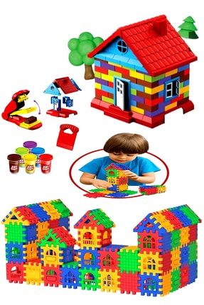 Hediyelik Dede Puzzle City 128 Parça+ Art Craft Hamur Oyun Evi Oyun Set Oyuncak