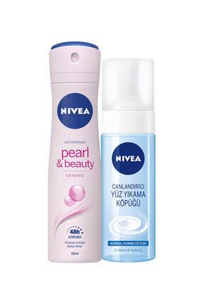 Pearl & Beauty Kadın Deodorant Sprey 150Ml+Yüz Temizleme Köpüğü Normal Ve Karma Ciltler 150 Ml SET.NVE.007