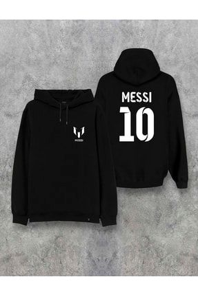 Messi 10 Forma Ön Arka Özel Tasarım Baskılı Kapşonlu Unisex Sweatshirt Hoodie