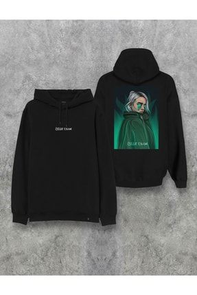 Billie Eilish Ön Ve Sırt Baskılı Kapşonlu Özel Tasarım Hoodie