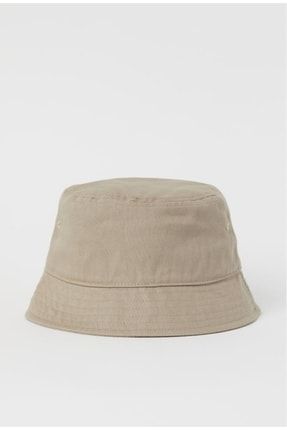 Düz Bej Kova Şapka Balıkçı Şapka Bucket Şapka