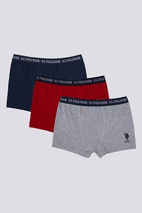 U.s. Polo Assn Stripped Erkek Çocuk 3'lü Boxer