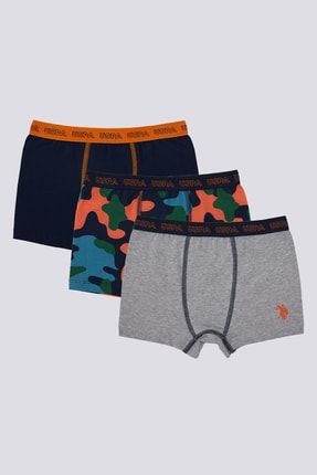 U.s. Polo Assn Military Detail Erkek Çocuk 3'lü Boxer