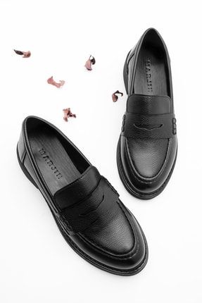 Kadın Loafer Günlük Klasik Ayakkabı Casual Makosen Fonle siyah