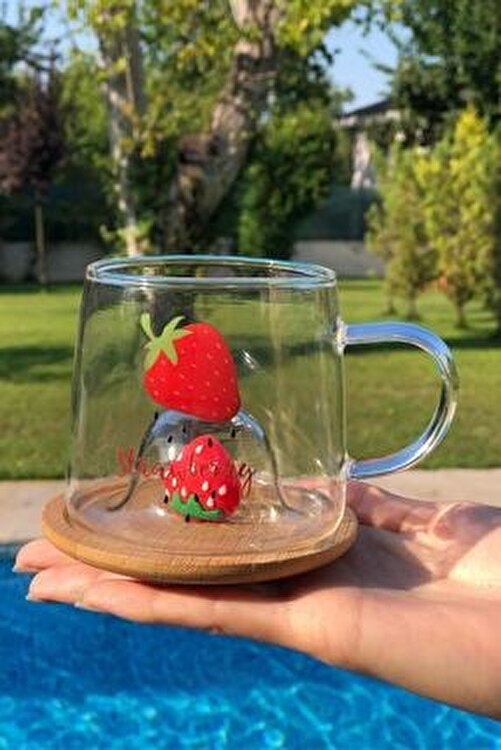 pasham avm bambu kapakli cilek desenli cam kupa dekoratif bardak fincan fiyati yorumlari trendyol