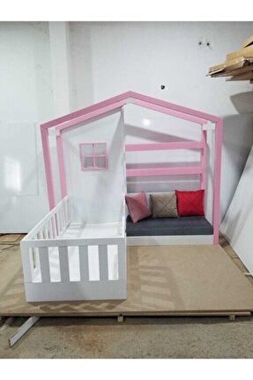 deniz mobilya montessori yatak beyaz pembe sitil cocuk odasi fiyati yorumlari trendyol