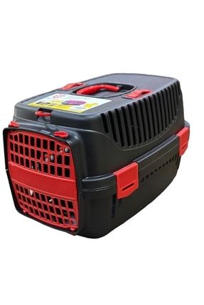 Pet Kedi Taşıma Sepeti Siyah & Kırmızı 6 Kg (kırmızı Kapak)