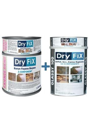 Dryfix Glassy100 Sıvı Cam 2 Kg+faience Paint Fayans Boyası 2 Lt 1