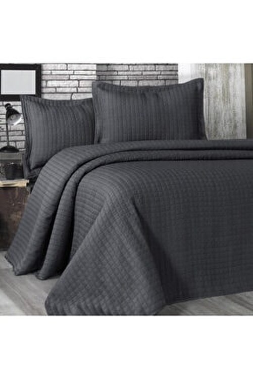 evim sore box cift kisilik yatak ortusu takimi 250x260 cm 2x 60x80 cm antrasit fiyati yorumlari trendyol