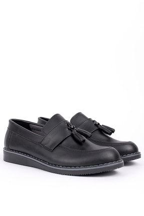 Erkek Çocuk Siyah Cilt Klasik Ayakkabı