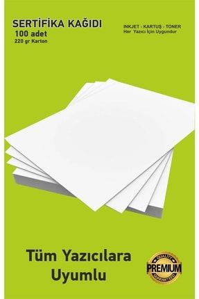 Kartuşlu Mürekkepli Tüm Yazıcılara Uygun 100 Adet Kalın A4 Sertifika Vb Için 220 gr Kağıt