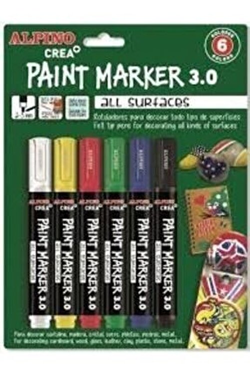Alpino Crea Paint Marker Keçe Uçlu Kalem 6 lı 1