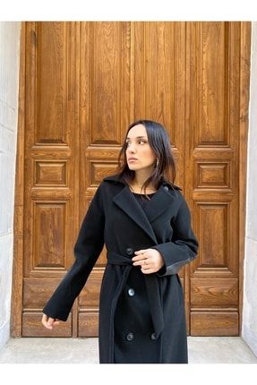 Kadın Kaşmir Palto -açılabilir Fermuar Detaylı -hakiki Deri Detaylı