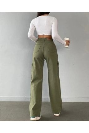 BİKELİFE Kadın Bej Yüksek Bel Geniş Paça Kargo Pantolon Fiyatı, Yorumları -  Trendyol