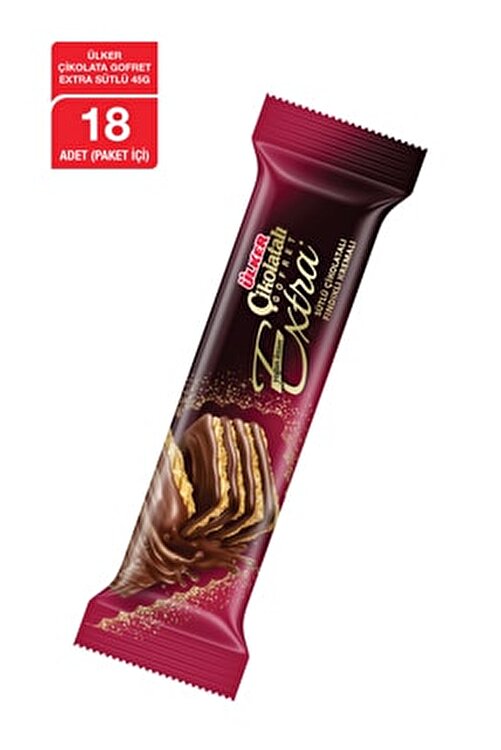 Çikolatalı Gofret Extra Sütlü Fındıklı 45 Gr X18 Adet