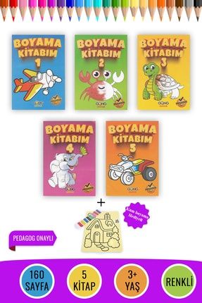 Gong Çocuk Eğlenceli Boyama Kitabı Seti 5 Adet, Eğitici Boyama 32 Sayfalı PBK000100