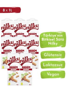 Şekersiz Badem Sütü Glütensiz Bitkisel Bazlı Laktosuz Vegan 8x1 Lt