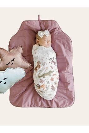 Bebek Alt Açma Minderi, Yıkanabilir Elyaf Dolgulu 52x70 Cm Outlet Ürün / Gül Kurusu