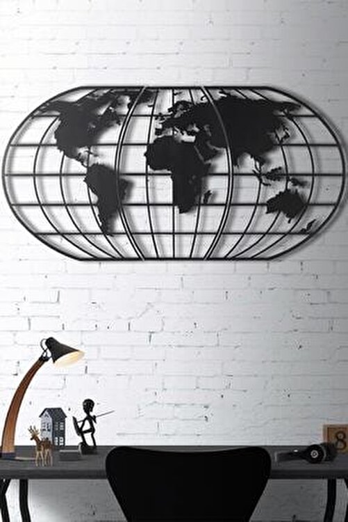 Bystag Dekoratif Metal Duvar Aksesuari Dunya Haritasi Siyah Fiyati Yorumlari Trendyol