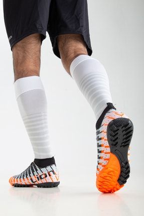 Unisex Çoraplı Halı Saha Futbol Ayakkabısı Orange Siyah