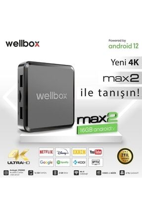Wellbox Max 2 Androıd Tv Box 16 Gb Hafıza 2gb Ram 4k Ultra Hd