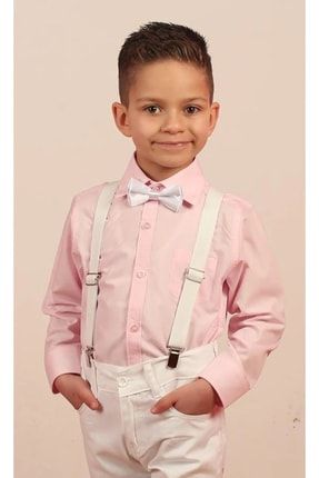 Erkek Çocuk Gömlek Papyon Askı Takımı Gösteri Kıyafeti