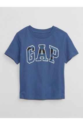 Erkek Bebek Mavi Logo Kısa Kollu T-shirt