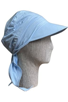 Bağlamalı Safari Kadın Şapkası Eşarplı Şapka Plaj Şapkası Siperli Bandana Şapka