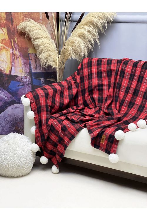 Liber Home Kirmizi Ekoseli Tv Battaniye Koltuk Ortusu Fiyati Yorumlari Trendyol