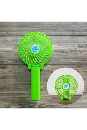 Şarjlı Mini Fan Yeşil -soğutucu - El Fanı Vantilatör - Ayarlanabilir Masaüstü