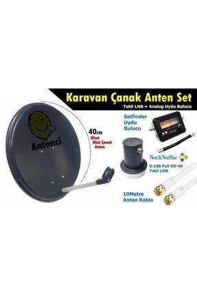 40cm Karavan Çanak Anten Seti +analog Uydu Bulucu