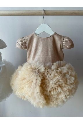 Kabarık Tütü Etekli Simli Kız Bebek Elbise