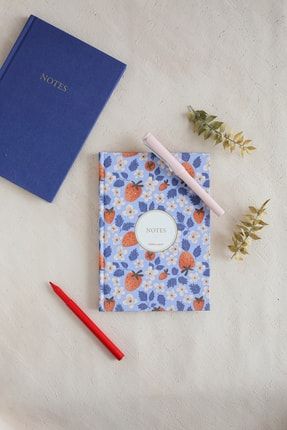 Çiçekli Bez Ciltli Defter / Çizgili