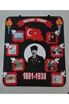 Atatürk Köşesi Panosu Zeminli (keçeden Eğitim Materyali) ATKP07