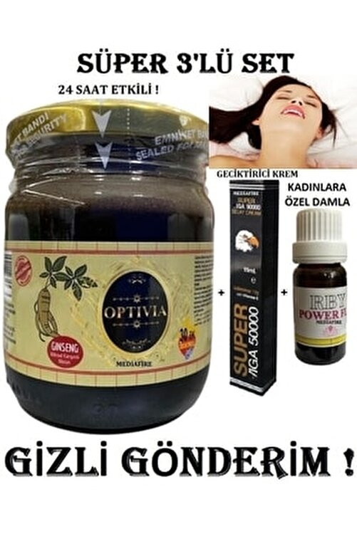 Optvıa Ginsengli Performans Macunu 240gr Ve Orj Gecıktırcı Krem Ve Kadınlara Ozel Ask Damlası Rby m65c777