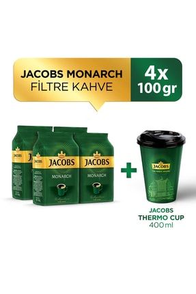 Monarch Filtre Kahve 100 Gr X 4 Adet + Thermo Cup 400 Ml